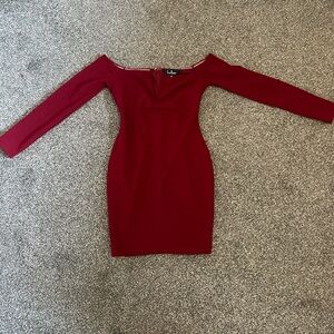 Elegant Off-Shoulder Red Dress